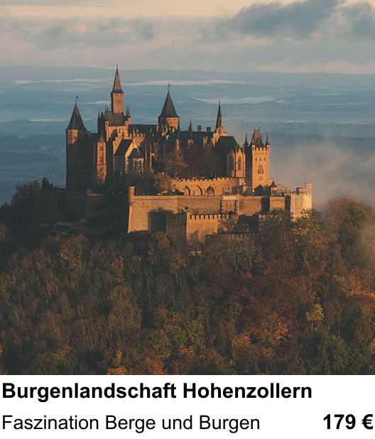Praxisorientierter Fotoworkshop mit dem Thema Burgenlandschaft Hohenzollern: Faszination Berge und Burgen
