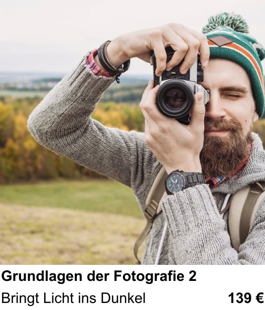 Kamera-Praxis in Mannheim: Aufbaukurs Fotografie Teil 2 – Bringt Licht ins Dunkel
