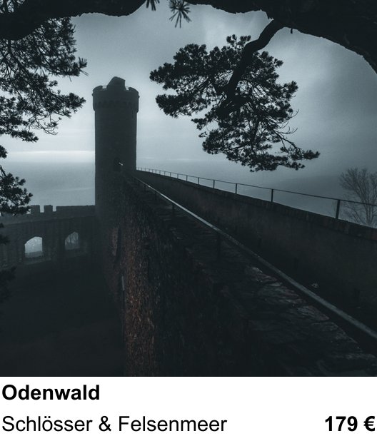Praxisorientierter Fotoworkshop mit dem Thema Odenwald: Schlösser & Felsenmeer