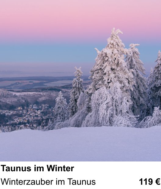 Praxisorientierter Fotoworkshop mit dem Thema Taunus im Winter: Winterzauber im Taunus